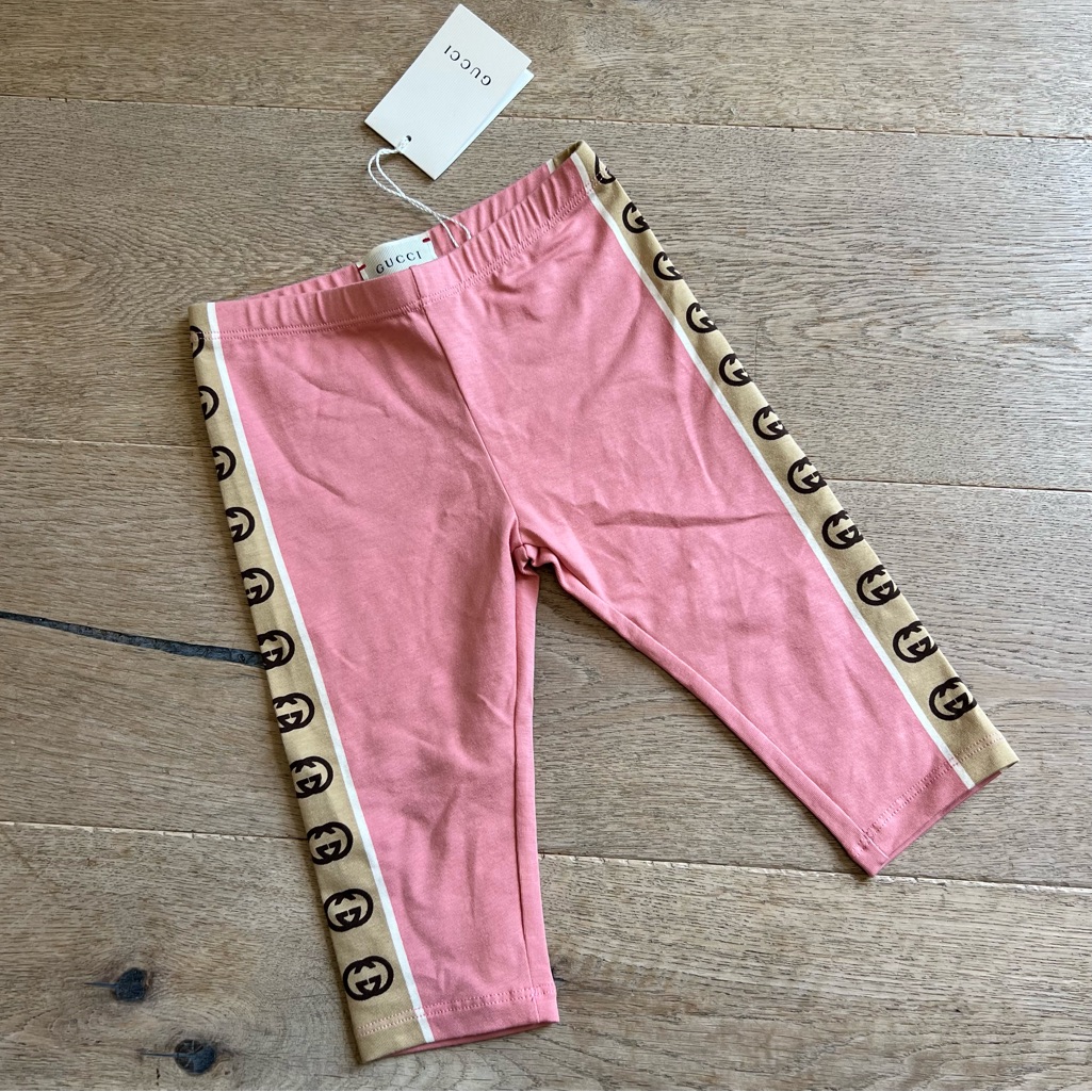 Gucci Pink Capri Length Biker Shorts Leggings